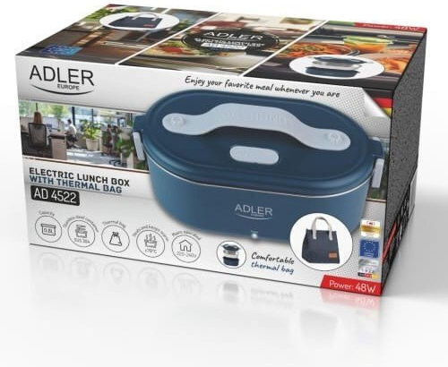Adler Electric Lunch Box Inox Thermo Grey With Compartments 800ml