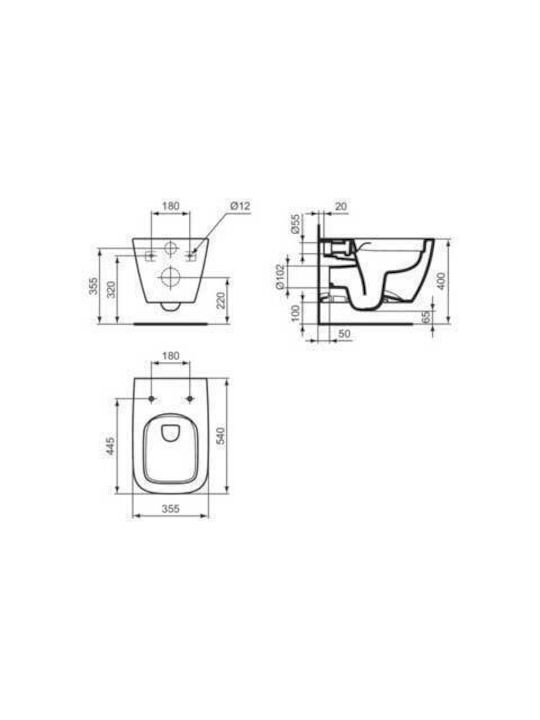 Ideal Standard I.life B Λεκάνη Κρεμαστή Λευκή
