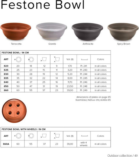 Atmosphera Festone Planter Plastic Gray 20x20cm.