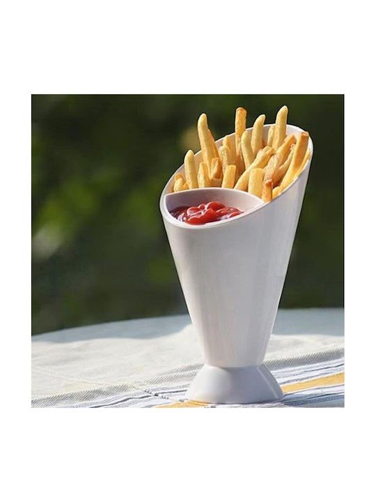 Serving Bowl Round Plastic White with Diameter 16.5cm
