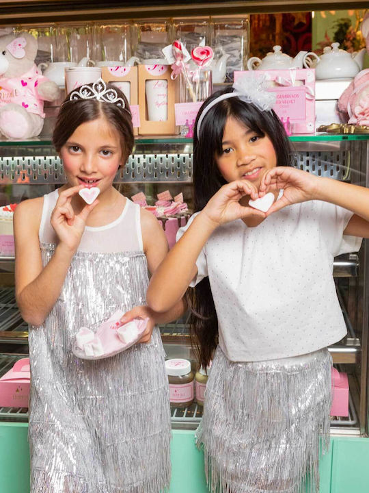 Kinderkleid Kurzärmelig mit Pailletten White