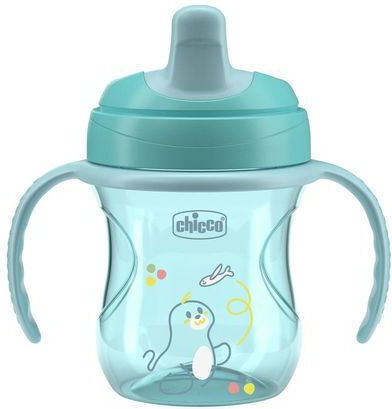 Chicco Training Cup Εκπαιδευτικό Μπιμπερό Πλαστικό με Λαβές Μπλε για 6m+ 200ml