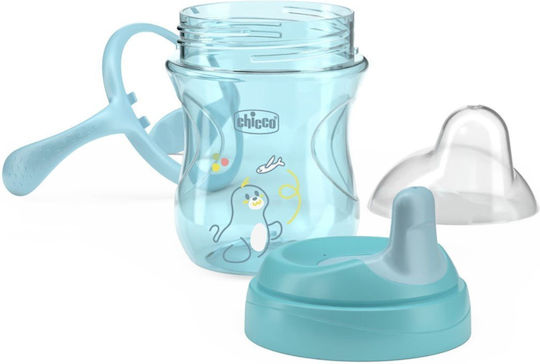 Chicco Training Cup Εκπαιδευτικό Μπιμπερό Πλαστικό με Λαβές Ροζ για 6m+ 200ml