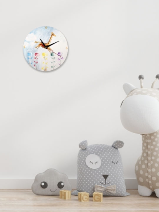 Handmade Wooden Wall Clock Giraffe 1 Τεμ