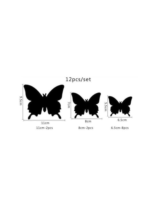 3d Butterfly Wall Sticker White Set Of 12pcs.