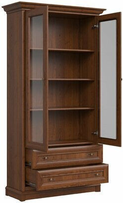 Vendore 119 Bodenstehend Wohnzimmer Vitrine aus Holz & Metall mit Glas Brown 110x43x205cm Vendore 119 Bodenstehend Wohnzimmer Vitrine aus Holz & Metall mit Glas Brown 110x43x205cm