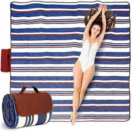 Picnic Beach Blanket Foldable Bag Model Waterproof Oxford 200 x 145 Cm Blue