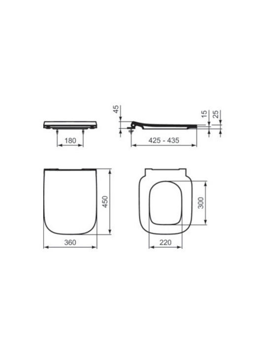 Ideal Standard I.life B Toilettenbrille Kunststoff Gray