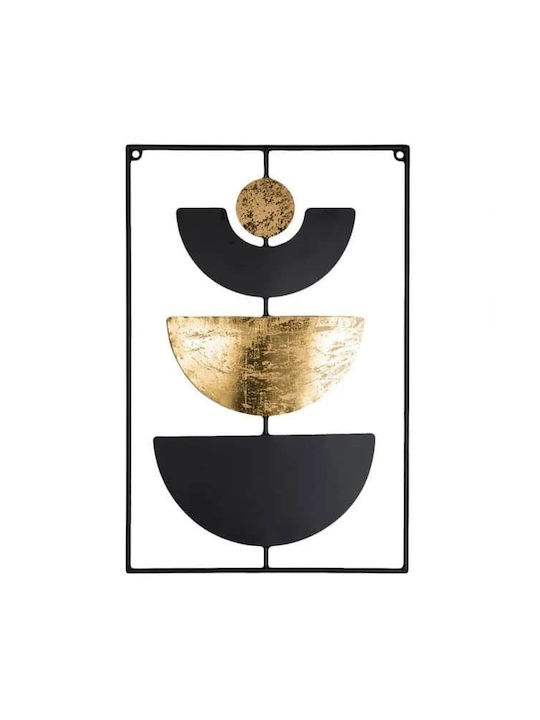 Μεταλλικό Κάδρο Τοίχου “lunar” Μαύρο – Χρυσό 40x60cm