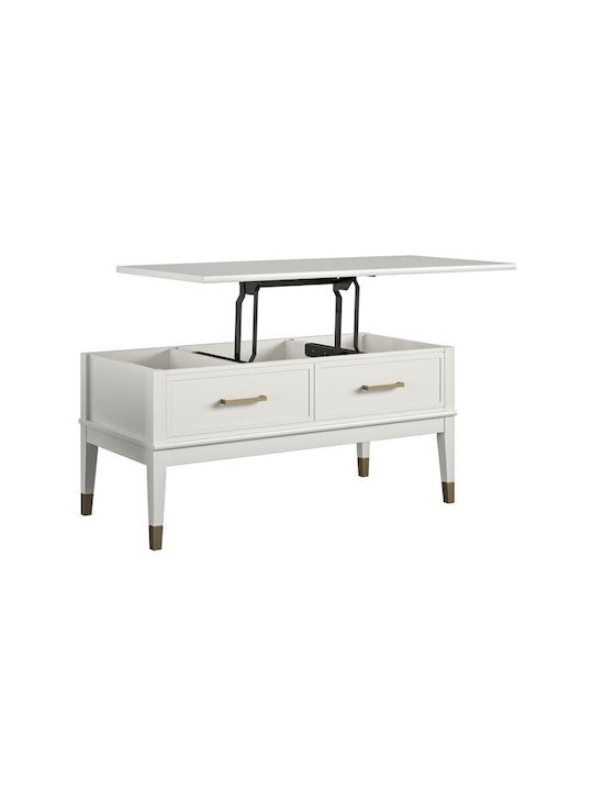 Ecke Schreibtisch Belromu 105 Holz White mit Metallbeinen 52x106x51cm