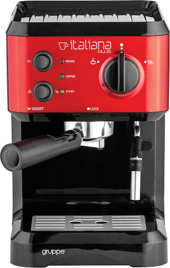 Gruppe Italiana Plus Mașină de Espresso 1050W Presiune 20bar Roșie