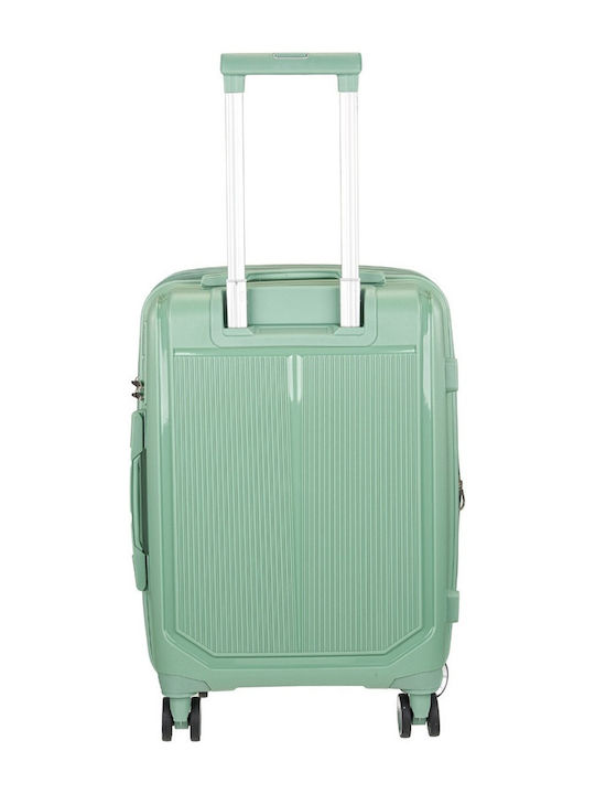 RCM Cabin Hard Travel Suitcase Green Pink with 4 Wheels