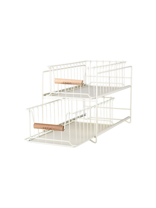 Estia Allure Kitchen Organizer Racks Metallic in Beige Colour 36.5x20.7x25cm
