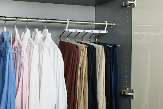 Set of 2 Space-Saving Closet Hangers with 6 Slots 8720604887228 Umuzi Cleaning
