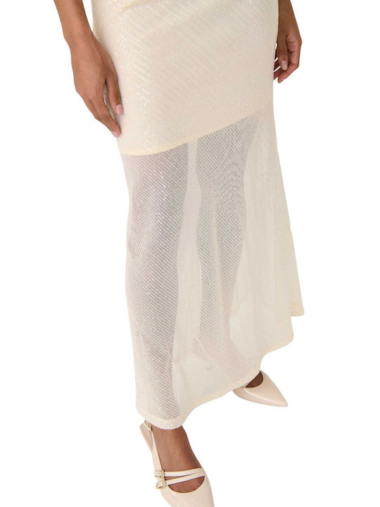 Καλοκαιρινό Maxi Βραδινό Φόρεμα Off White