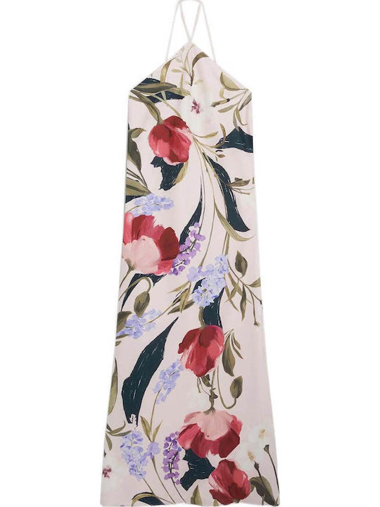 Summer Maxi Dress for Wedding Christening Satin Pink
