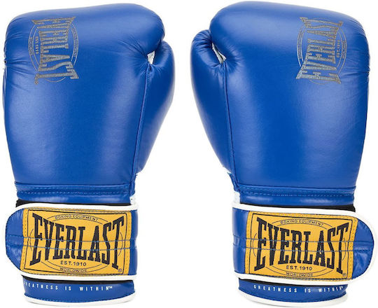 Everlast 1910 Classic Sparring Boxing Gloves Leather for Match Blue