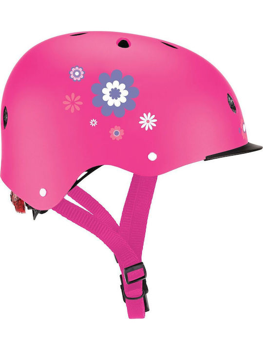 Globber Elite Lights Kids' Helmet for City Bike Pink with LED Light