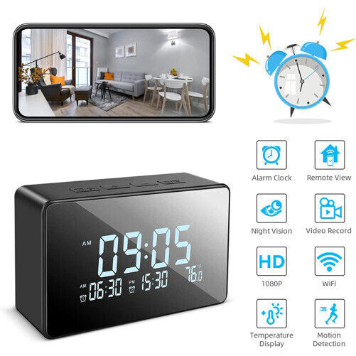 Hidden Camera WiFi Clock 1080p with Memory Card Slot
