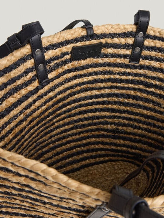 Tote Collection Ψάθινη Γυναικεία Τσάντα Tote Χειρός Μαύρη