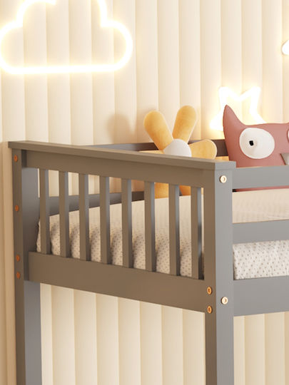Lantai Kids Bed Bunk Single Gray for Mattress 90x190cm