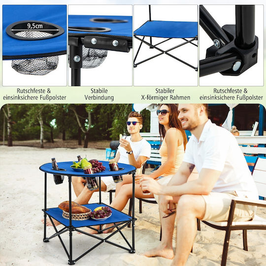Costway Tabelle Metall für Camping Klappbar 72cm Rosa