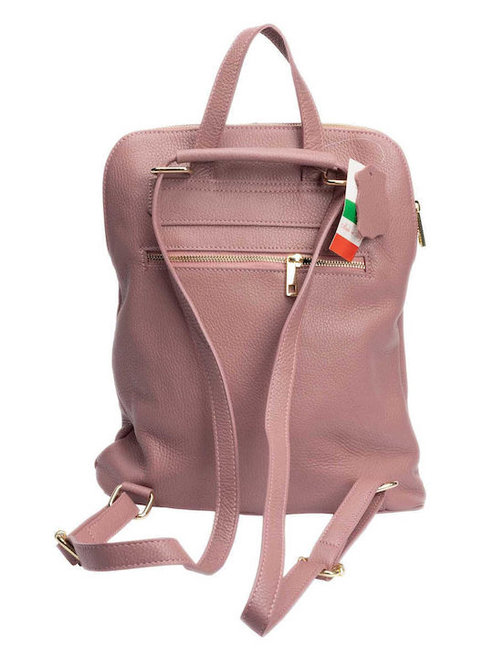Leder Damentasche Rucksack Rosa