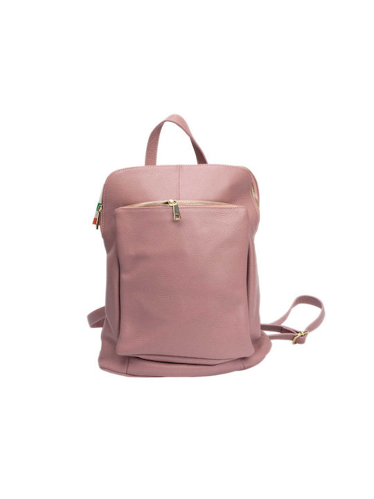 Leder Damentasche Rucksack Rosa