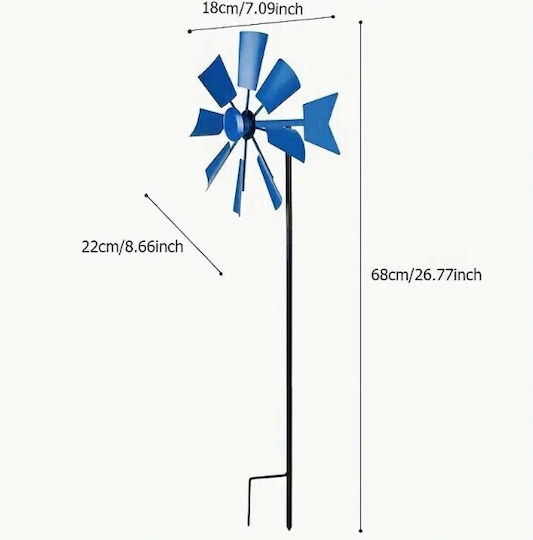 Windmill Decorative Garden Metal 18cmx69cm QA192683