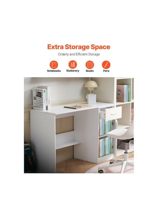 Παιδικό Γραφείο από Μελαμίνη Λευκό 105x44x75cm