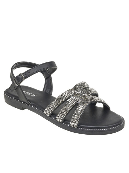 Women's Flat Sandals in Black Color
