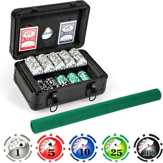 Costway Set 300 Poker Chips with 3 Decks and Felt
