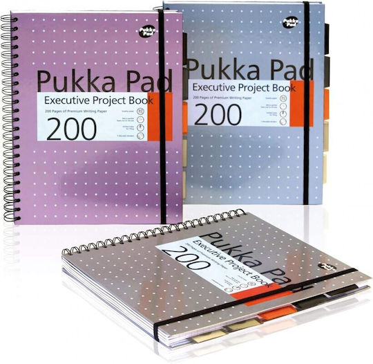 Pukka Pad Spiral Notebook Ruled A4 200 Sheets 5 Subjects Multicolour 1pcs