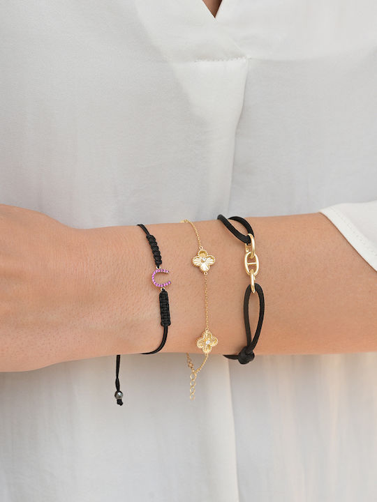 Women's Bracelet with design Flower made of Gold 14K