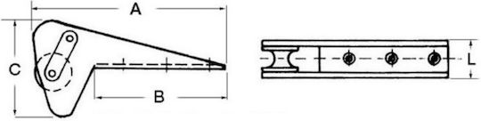 Edelstahl-Bugrolle 48 cm bis 15 kg