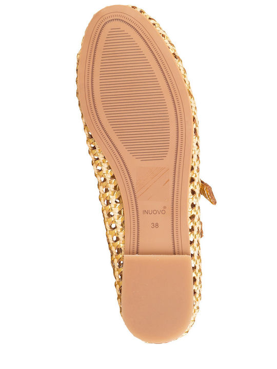 Pantofi balerini pentru femei in Auriu Culori 47001