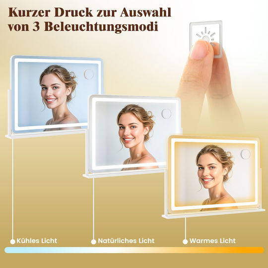 Costway Schminkspiegel mit Licht 55x55cm