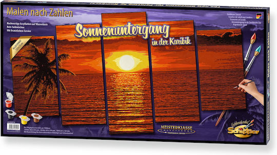 Schipper Paint By Numbers Colouring Set Caribbean Sunset 5 Paintings
