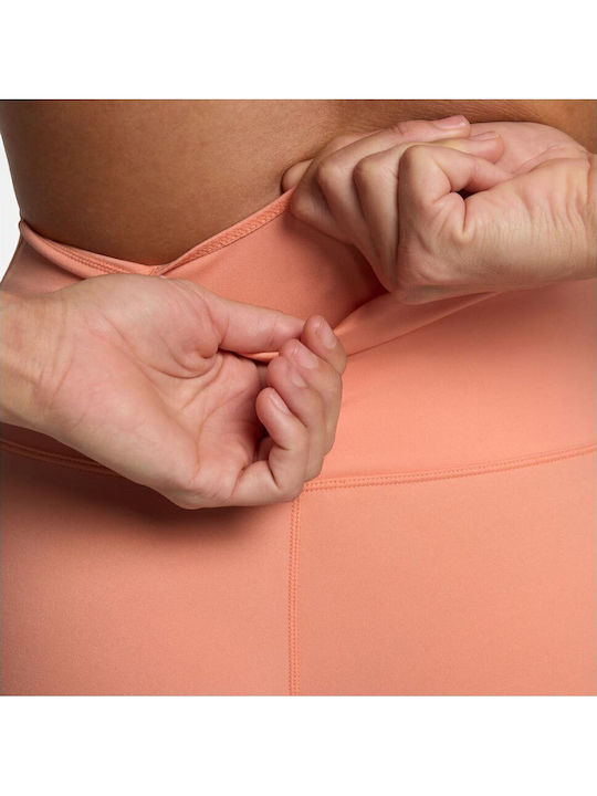 Dri-Fit One Training Γυναικείο Cropped Κολάν Ψηλόμεσο Πορτοκαλί
