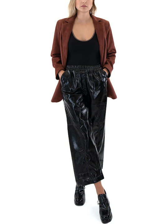 Access Fashion Vinyl Webbing Bodysuit Women Access Fashion Καφε Μαυρο 44-2052-368-coffe