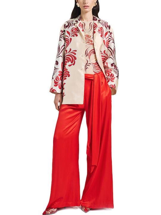 Access Damen Blazer Ecru, Brown, Red