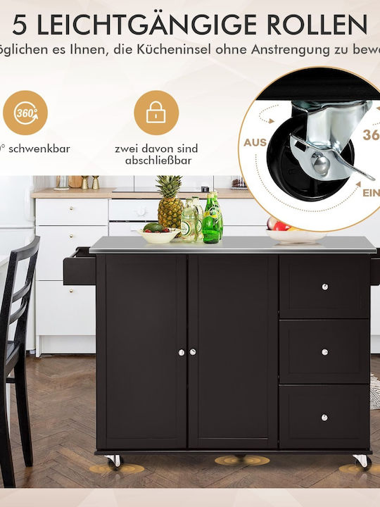 Costway Kitchen Trolley Metallic Brown