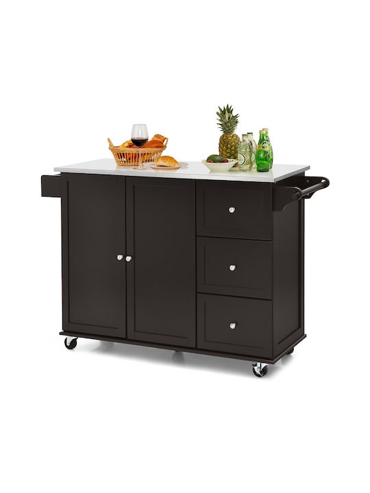 Costway Kitchen Trolley Metallic Brown