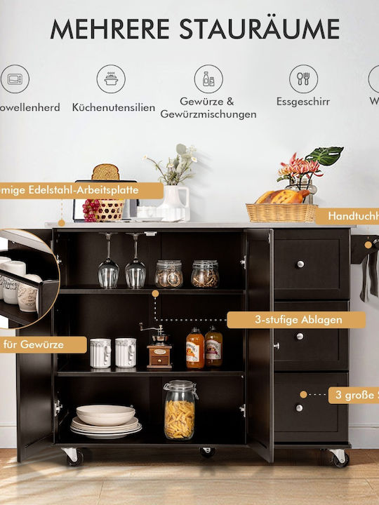 Costway Kitchen Trolley Metallic Brown
