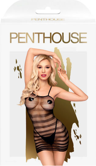 Rochie Erotică Penthouse Ecstasy Queen din Plasă Elastică Neagră XL