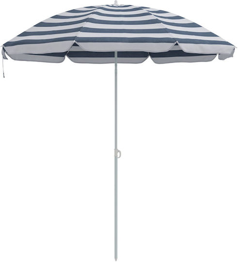 vidaXL Pliabil Umbrelă de Plajă cu Diametru de 2.4m Albastru 4010663