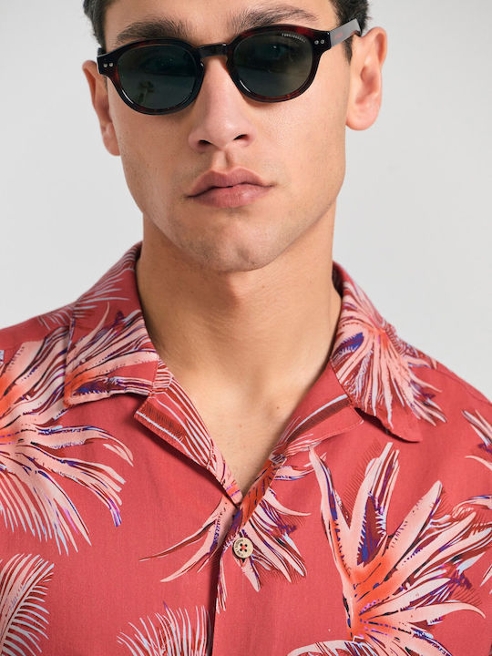 Short-sleeved Shirt in Wide Line Orange