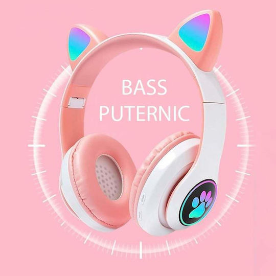 Fără fir Bluetooth Pentru copii Over Ear Căști cu 5 ore de Funcționare Roz
