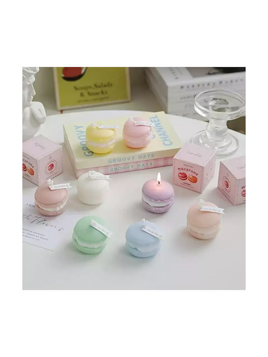 Handgemachte Macaron-Kerze Zartes Rosa