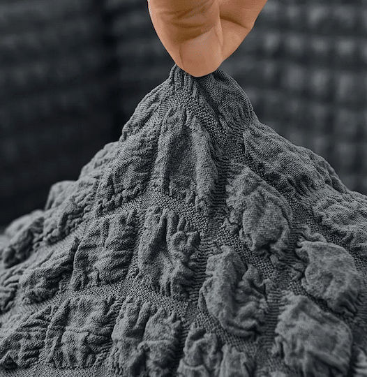 Elastischer Bezug für Zweisitzer-Sofa Lycra Dunkelgrau